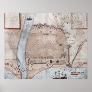 Póster Acampamento fortificado, Puerto Rico