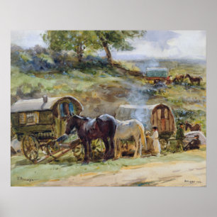 Póster Acampamento Gypsy, Appleby, 1919