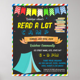 Poster Acampamento leu muito modelo de evento escolar