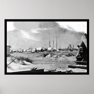 Póster Acampamento militar na ilha de Morris, SC 1863