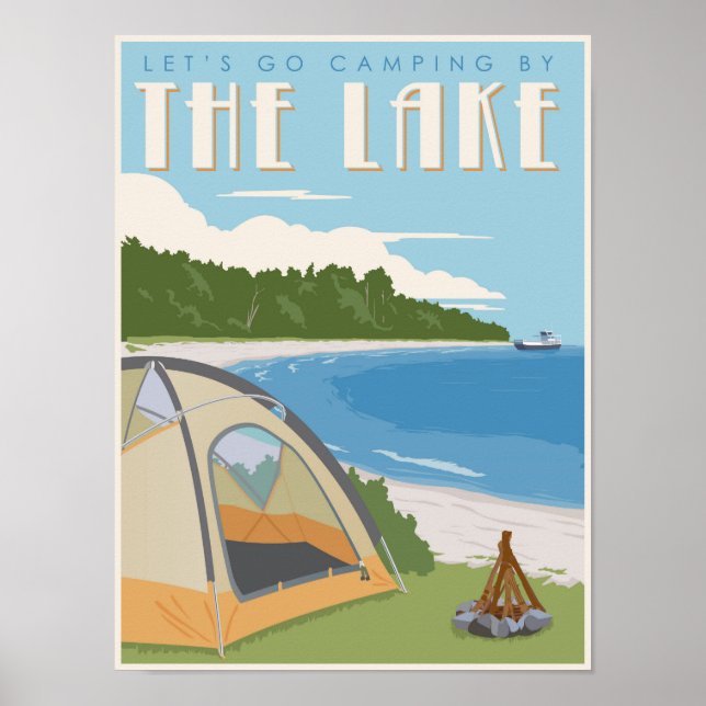 Póster Acampamento no lago (Frente)