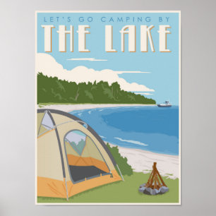 Póster Acampamento pelo lago