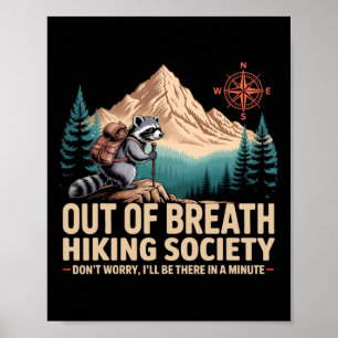 Poster Acampamento Raccoon Hikin da Sociedade de Caminho