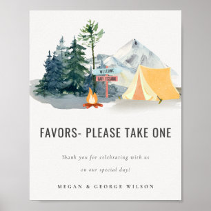 Poster Acampamento Rustic Pine Woods Favorece Sinal de Ch