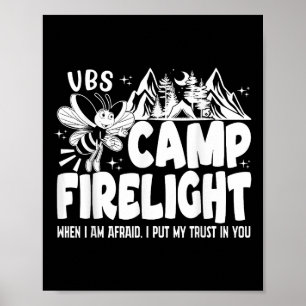 Poster Acampamento Vbs Fogo Vbs 2024 Escola Bíblica de Fé