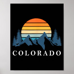Poster Acampamento Vintage Colorado Montanha Verão Hiking