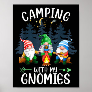 Poster Acampando com Meus Gnomos Divertidos Acampamento d