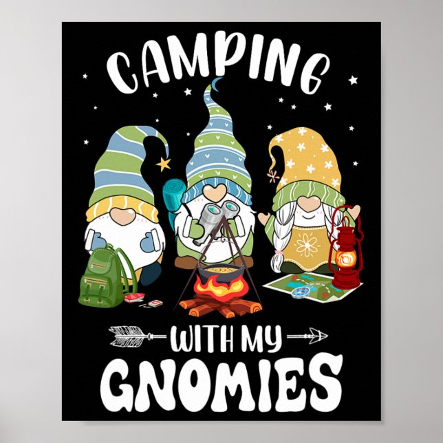 Poster Acampando Com Meus Gnomos Divertidos Acampamento G (Frente)