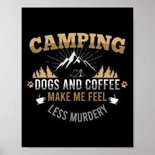 Poster Acampar Com Cachorro E Café É Minha Terapia Camper
