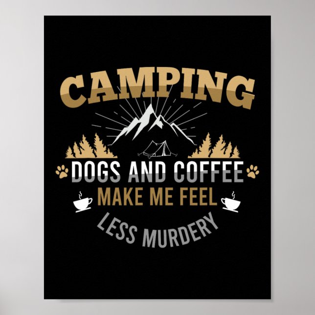 Poster Acampar Com Cachorro E Café É Minha Terapia Camper (Frente)