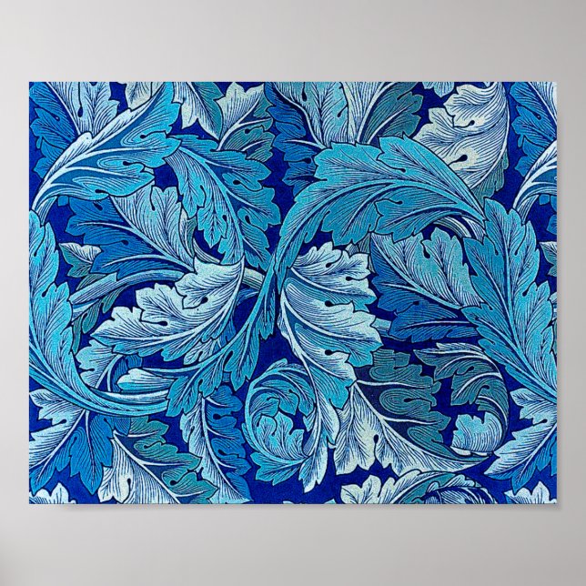 Poster Acanthus Blue, William Morris (Frente)