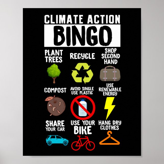 Poster Ação Climática Bingo Terra Dia das Alterações Clim (Frente)