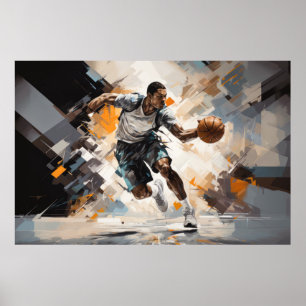 Poster Ação de basquetebol Esporte Pintura de Abstrato