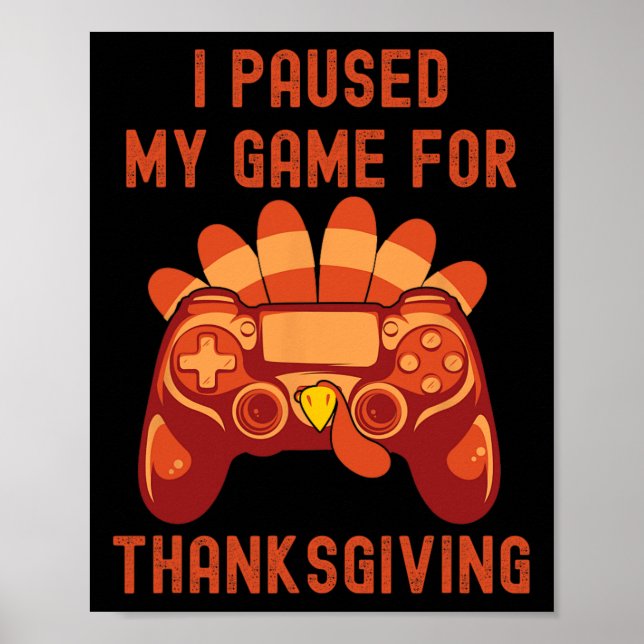Poster Ação de Graças A Turquia Gaming Controller Boys Me (Frente)