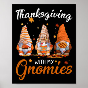 Poster Ação de Graças Com Meu Gnomos Divertido Queda Do o