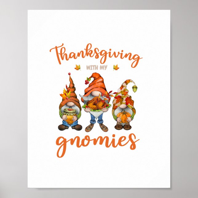 Poster Ação de Graças Com Os Meus Gnomos De Outono Gnomos (Frente)