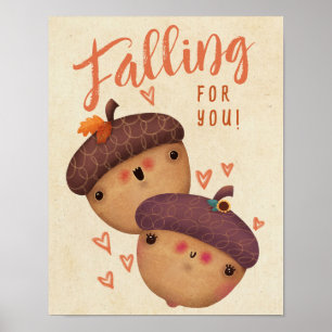 Poster Ação de Graças de Outono de Queda de Amor