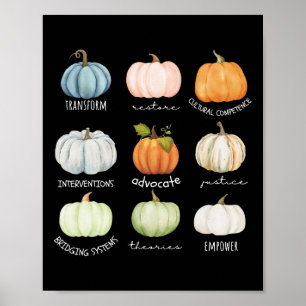 Poster Ação de Graças do Colega Social Halloween Cai Pump
