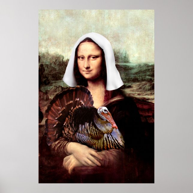 Póster Ação de Graças Mona Lisa Pilgrim (Frente)