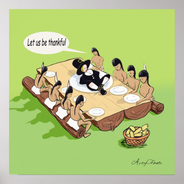 Poster Ação de Graças Nativa Americana (Frente)