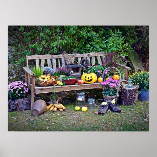 Póster Ação de graças no Park Bench (Frente)