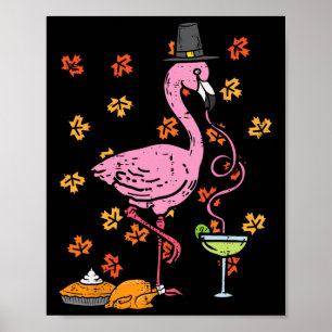 Poster Ação de Graças Pilgrim Flamingo Queda Homens do ou