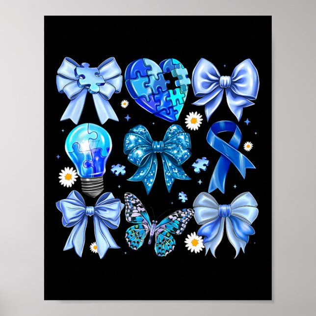 Poster Accept Autism Awarness Entenda Coq Azul Quebra-cab (Frente)