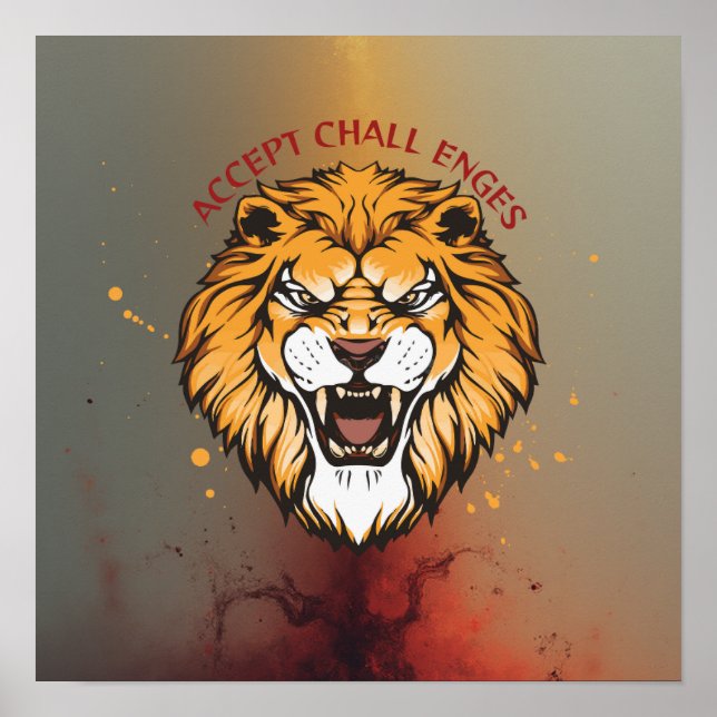 Poster Accept Challenges – Motivational Quote Design (Frente)