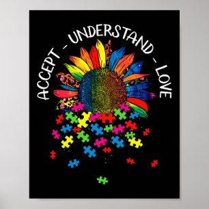Poster Accept De Flor De Sensibilização Autismo Entenda L