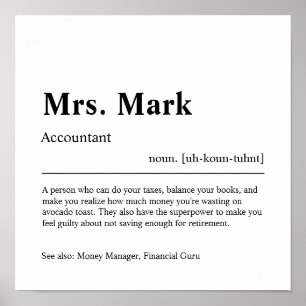 Poster Accountant Personalized Gift