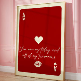Poster Ace of Hearts Love Cote Aestética Trendy Wall