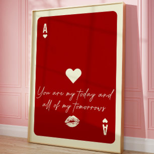 Poster Ace of Hearts Love Cote Aestética Trendy Wall