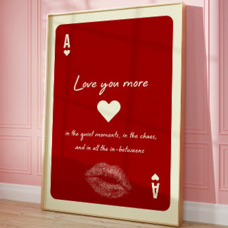 Poster Ace of Hearts Te Ama Mais Cartaz Romântico