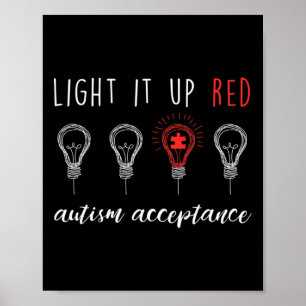 Poster Aceitação Autismo Acende Vermelho #reditar