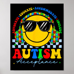 Poster Aceitação conscientização autismo sorriso rosto pr