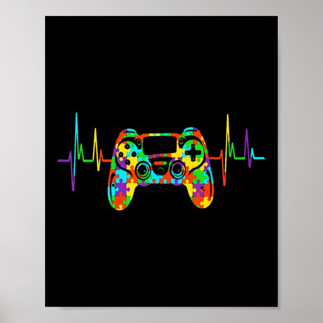Poster Aceitação de quebra-cabeça Kids Vídeo Jogo Autismo (Frente)