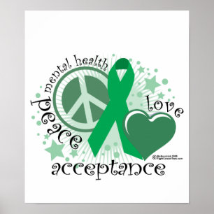 Poster Aceitação do amor da paz da saúde mental