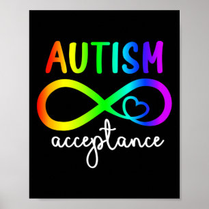 Poster Aceitação Infinito Autismo Cardíaco Mês de Consciê