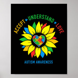 Poster Aceitar Compreender Autismo Atenção Ao Amor