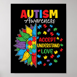 Poster Aceitar Compreender O Amor Autismo Sensibilização 