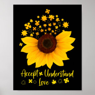 Poster Aceitar Compreender O Amor Camisa De Girassol Auti