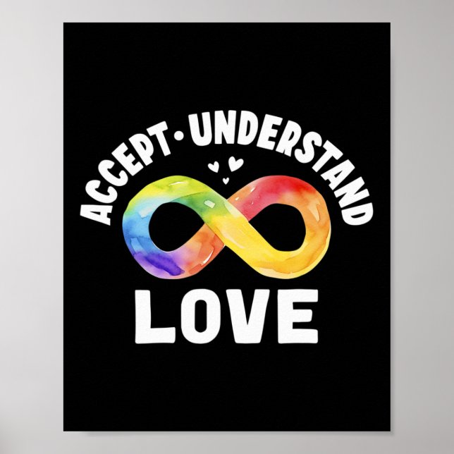 Poster Aceitar Consciência do Autismo do Amor ASD Infini (Frente)
