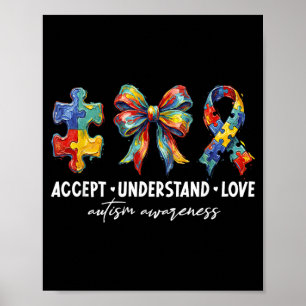 Poster Aceitar Entender Amar Puzzle de Conscientização do