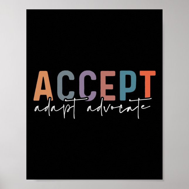 Poster Aceitar o Adaptar Advocate Professor de Educação E (Frente)