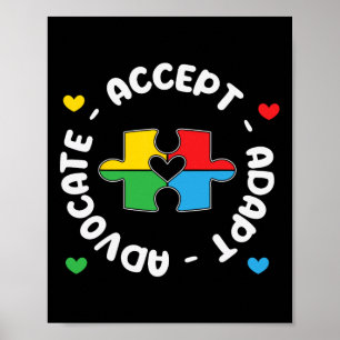 Poster Aceitar o Advocate Adaptar Suporte a Autismo Sensi