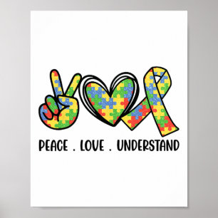 Poster Aceitar o amor Compreender a Consciência do Autism