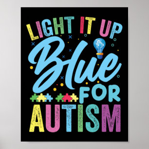 Poster Acenda-o Autismo Azul Consciência 1