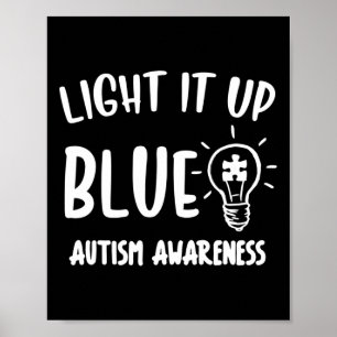 Poster Acenda-O Autismo Azul Eu Visto Azul Para A Consciê