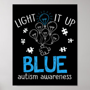 Poster Acenda-O Quebra-cabeça de Consciência do Autismo A