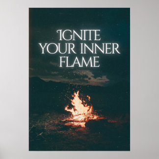 Poster Acenda sua chama interior. Motivacional 